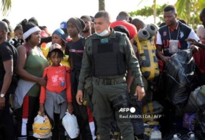 Migrantes haitianos en Necoclí