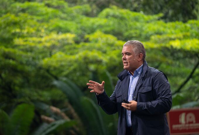 El presidente Iván Duque, desde Medellín (Antioquia)