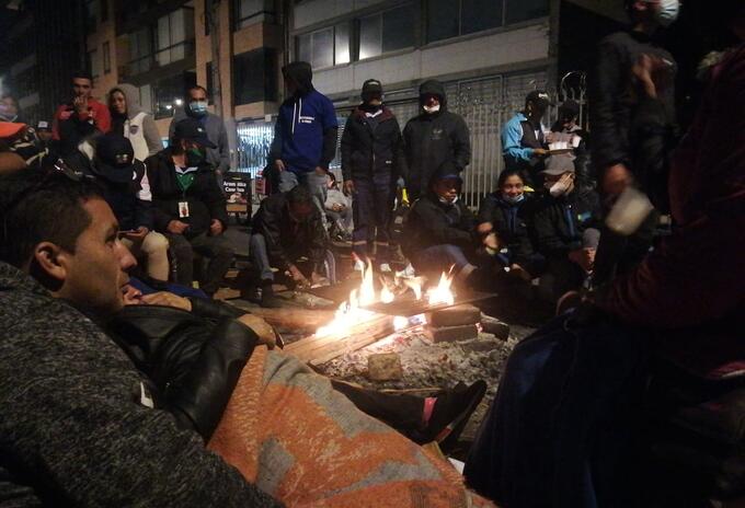 Protesta de recicladores en Bogotá