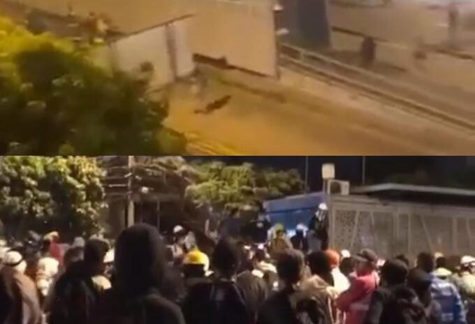 Disturbios al término de las movilizaciones en Medellín.