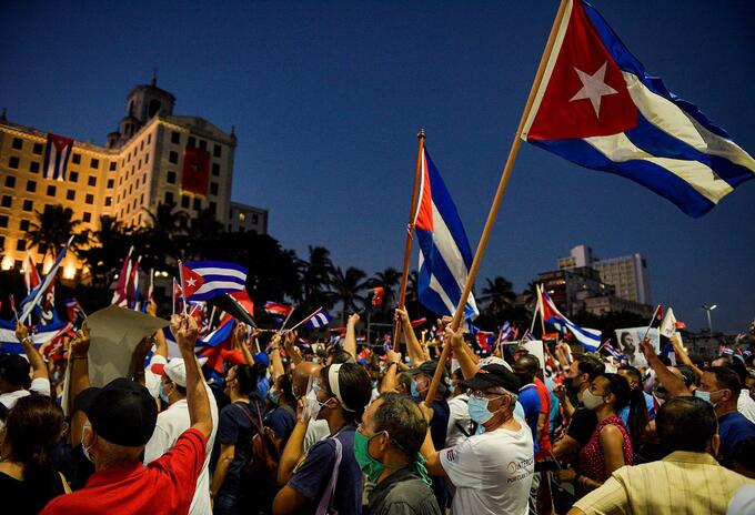 Manifestantes cubanos