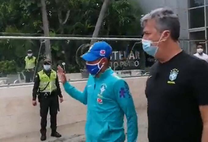 Neymar en Barranquilla con la Selección de Brasil