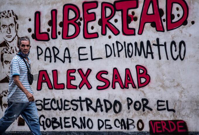 Graffiti sobre Alex Saab en Venezuela.