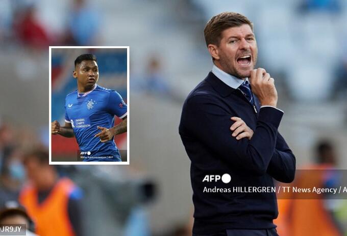 Steven Gerrard y Alfredo Morelos, Rangers