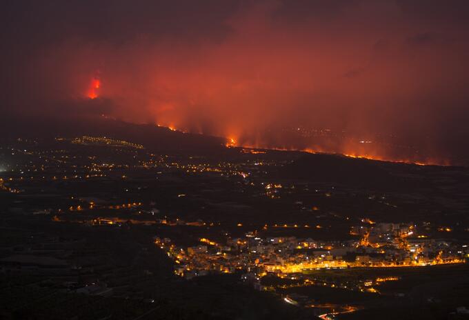 Volcán que hizo erupción en España