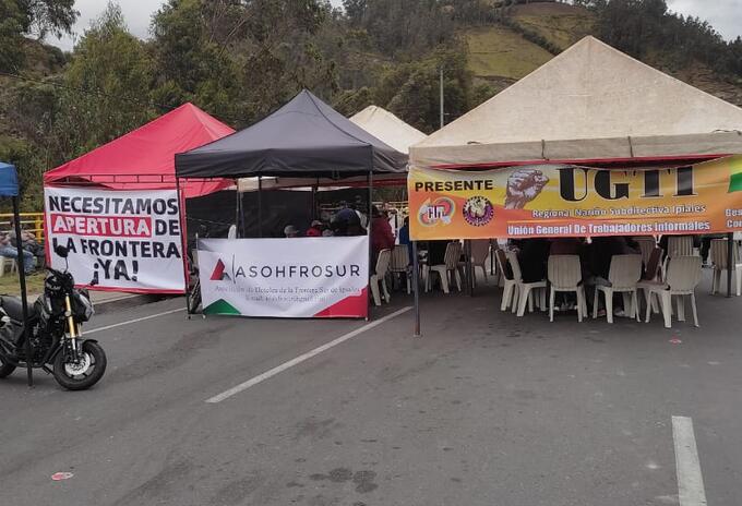 Los comerciantes de Ipiales se mantienen en protesta