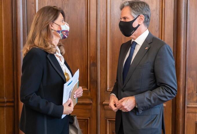 La vicepresidenta y Canciller, Marta Lucía Ramírez, se reunió en París con Antony Blinken, secretario de Estado