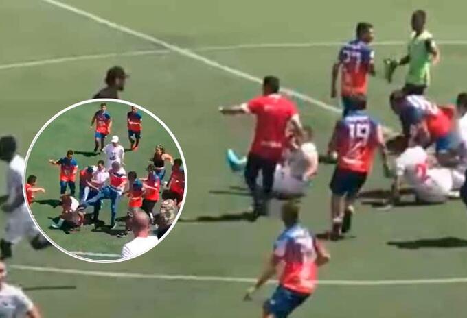 Pelea en medio de un partido de fútbol en Colombia