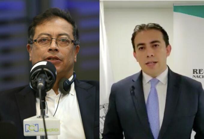 Gustavo Petro y el registrador Alexander Vega Gustavo Petro y el registrador Alexander Vega