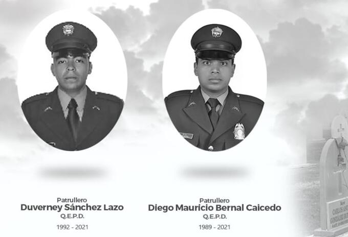Patrulleros asesinados en Ibagué.