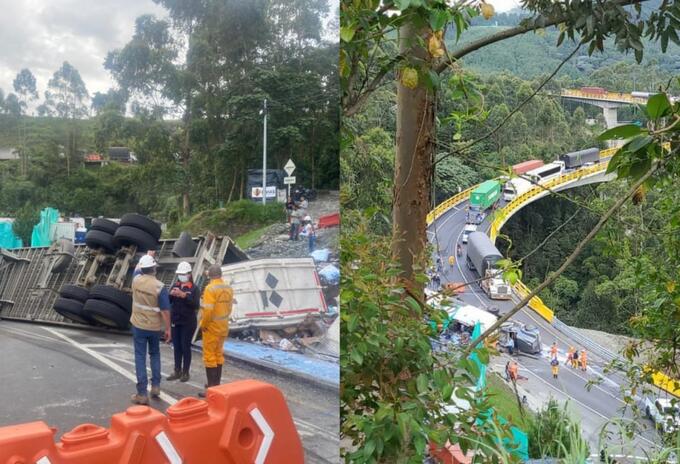 Accidente Yarumo Blanco - Archivo Policia de carreteras y reporteros de La Línea