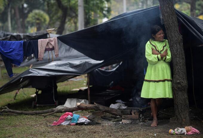 Indígenas embera, en Bogotá