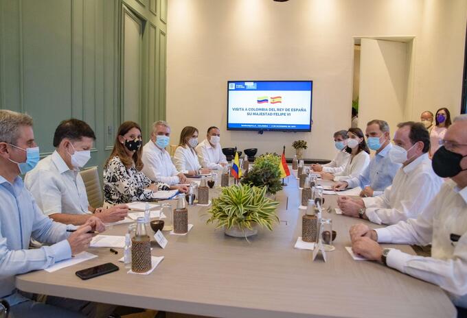 Reunión entre el Gobierno colombiano y el Rey Felipe de España