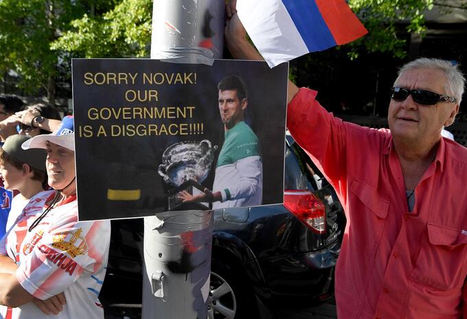 Protestas en Australia a favor de Novak Djokovic