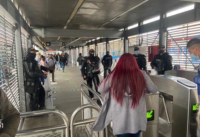 Estación de Transmilenio Patio Bonito en Bogotá.