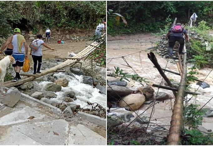 Paso obligado sobre la quebrada la chumba-San Bernardo