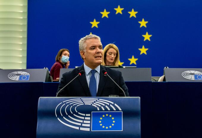 Presidente Iván Duque en el Parlamento Europea