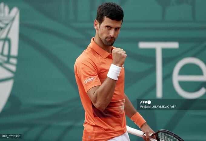 Novak Djokovic en su partido por los cuartos de final del ATP 250 de Belgrado.