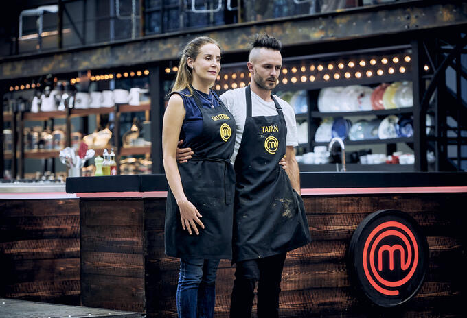 Cristina Campuzano y Tatán Mejía en MasterChef Cristina Campuzano y Tatán Mejía en MasterChef