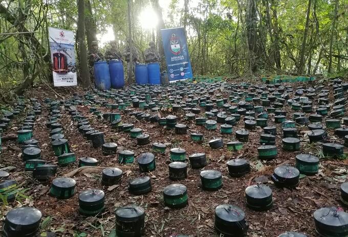 Fuerza de Tarea Conjunta Omega ubicó depósito ilegal con casi dos mil minas antipersonal