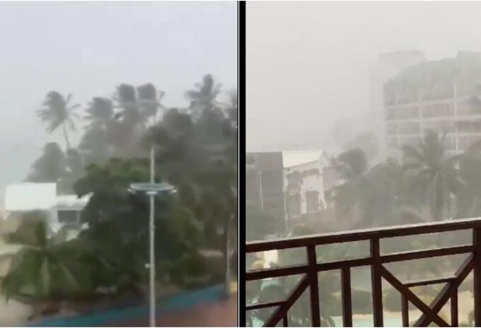 panorama en San Andrés con el paso de la tormenta tropical Bonnie