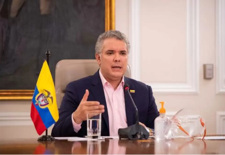 Presidente Iván Duque, durante una intervención desde la Casa de Nariño
