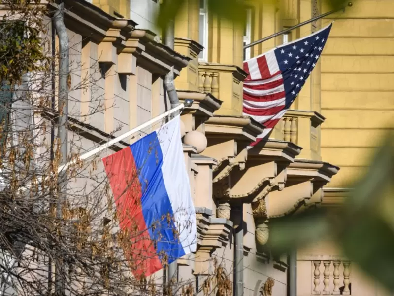 Bandera Rusia y Estados Unidos