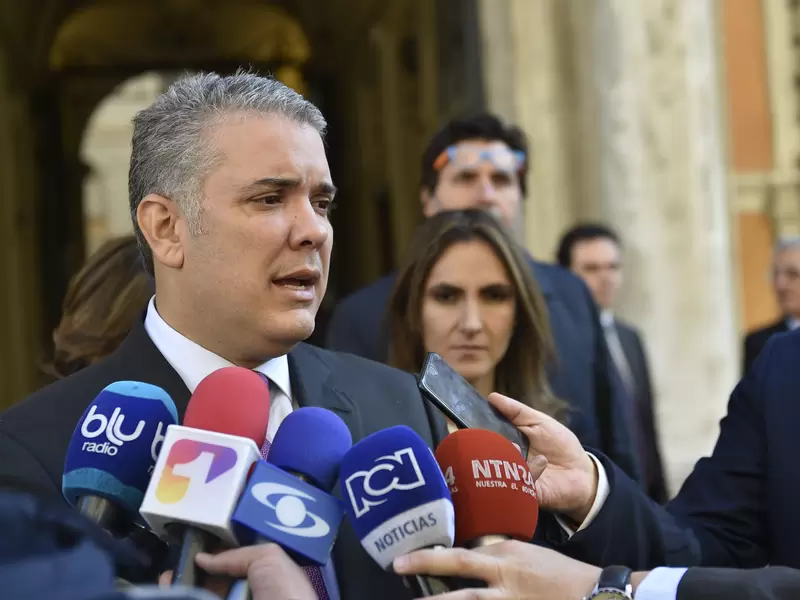 Presidente Iván Duque, durante declaraciones dadas en Roma
