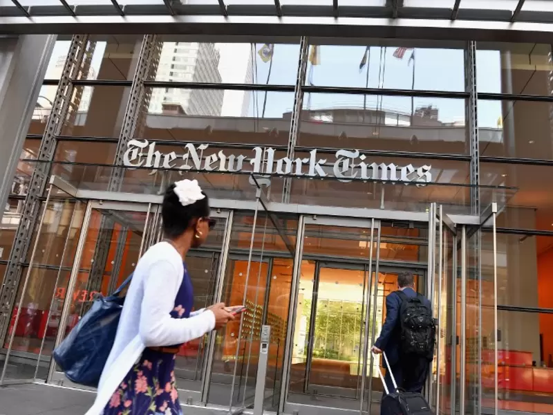 Fachada de The New York Times