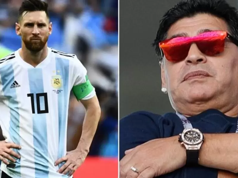 Lionel Messi y Diego Armando Maradona