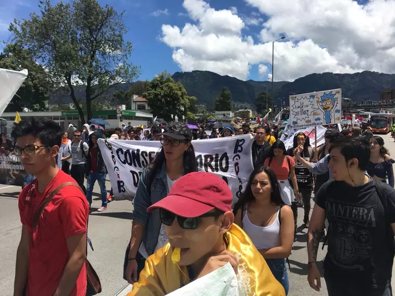 Marchas estudiantes Universidad Nacional en Bogotá