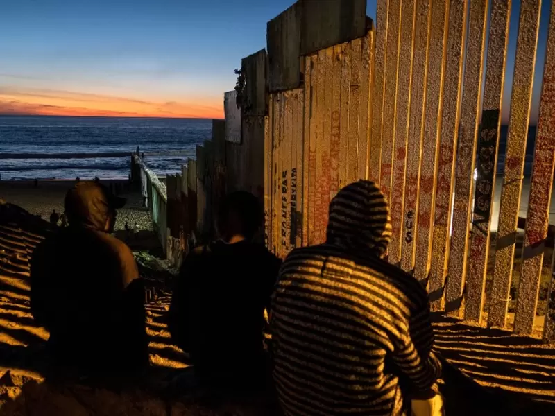 Migrantes centroamericanos en la frontera con México