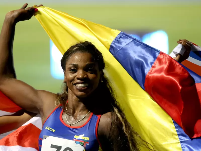 Caterine Ibargüen, atleta colombiana, participando en los Centroamericanos Caterine Ibargüen, atleta colombiana, participando en los Centroamericanos