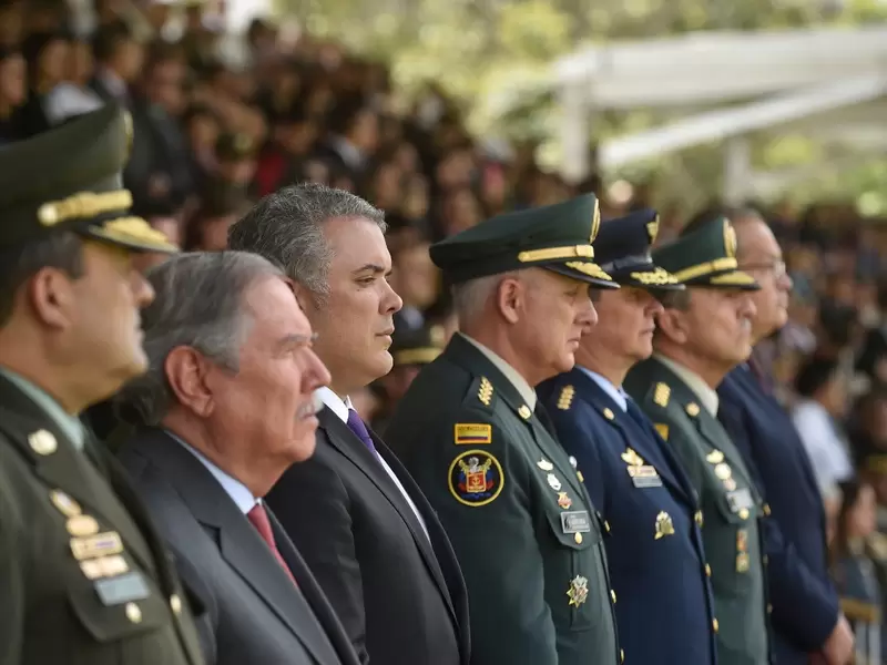 Presidente Iván Duque con el ministro de defensa Guillermo Botero