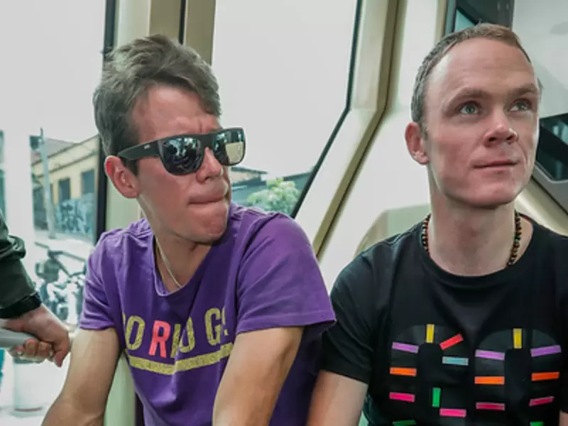 Chris Froome y Rigoberto Urán