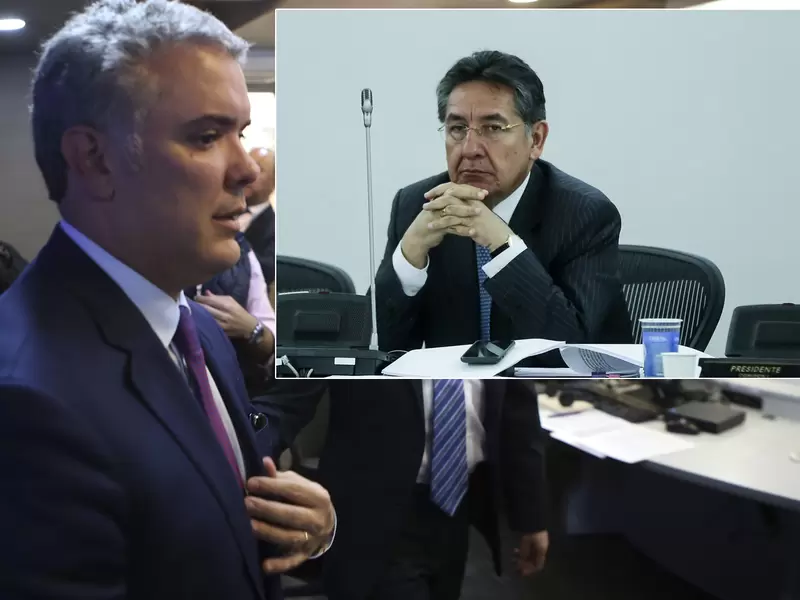 El presidente Iván Duque (izq) y el fiscal Néstor Humberto Martínez El presidente Iván Duque (izq) y el fiscal Néstor Humberto Martínez