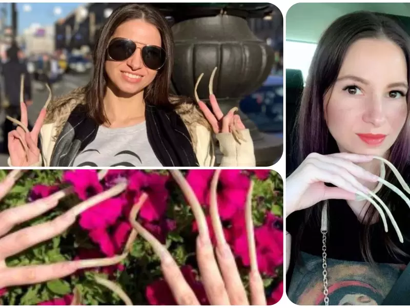 La rusa no quiere quitarse sus uñas, que miden casi 12 centímetros.