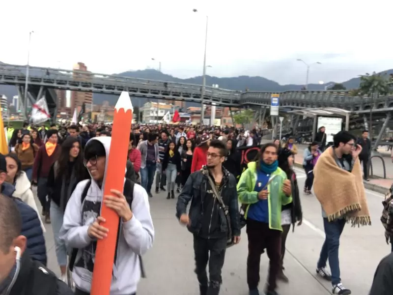 Marchas de los estudiantes universitarios en Bogotá