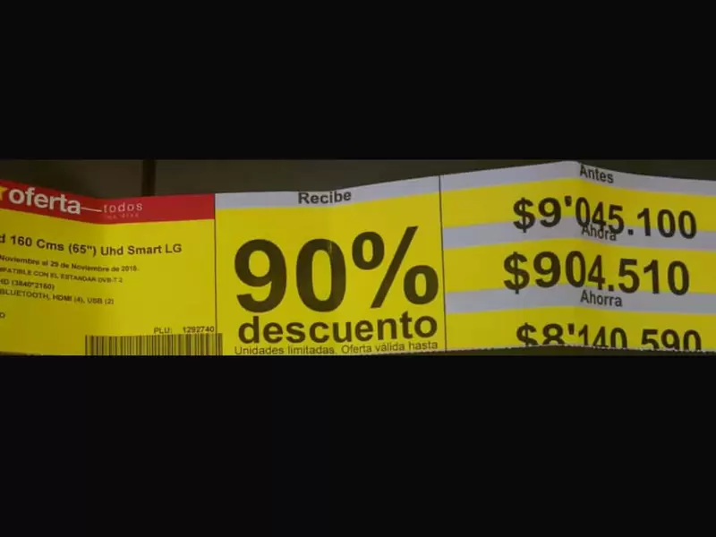 La promoción de televisores que Éxito consideró un error