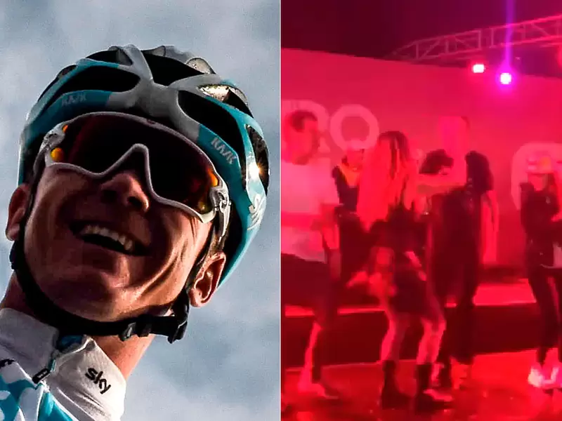 Chris Froome bailando reguetón en la fiesta organizada por Rigoberto Urán