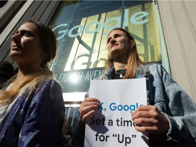 Protesta en contra de Google