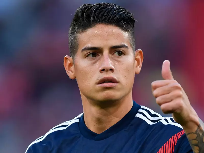James Rodríguez, previo a uno de los partidos del Bayern Munich en la temporada