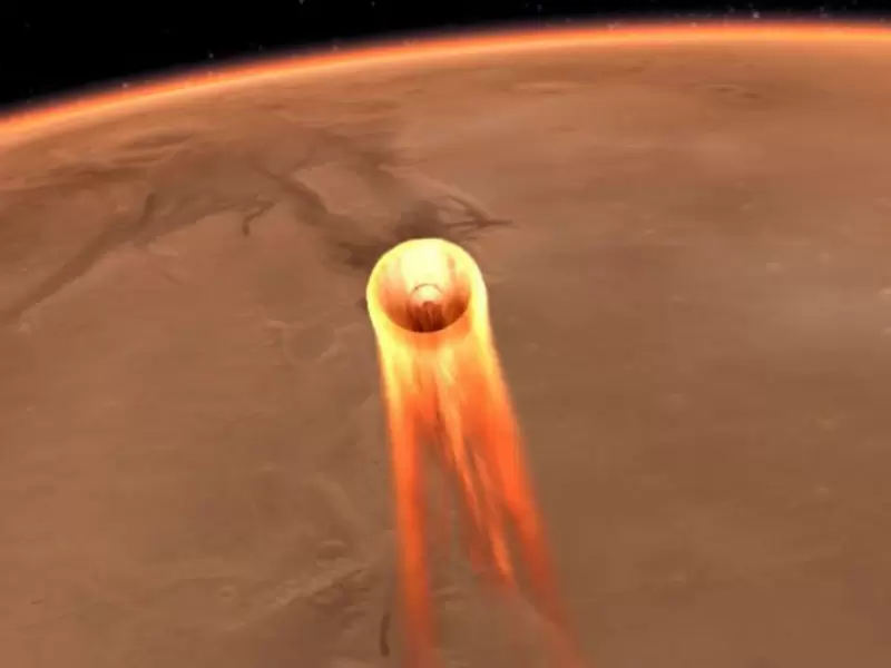 Entrada de la sonda InSight a Marte.