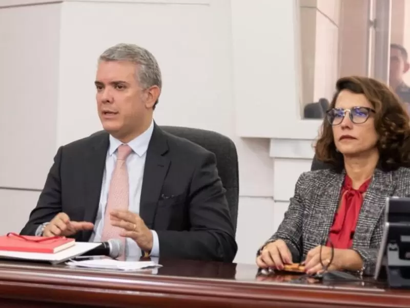 Presidente Iván Duque y la ministra del Interior Nancy Patricia Gutiérrez
