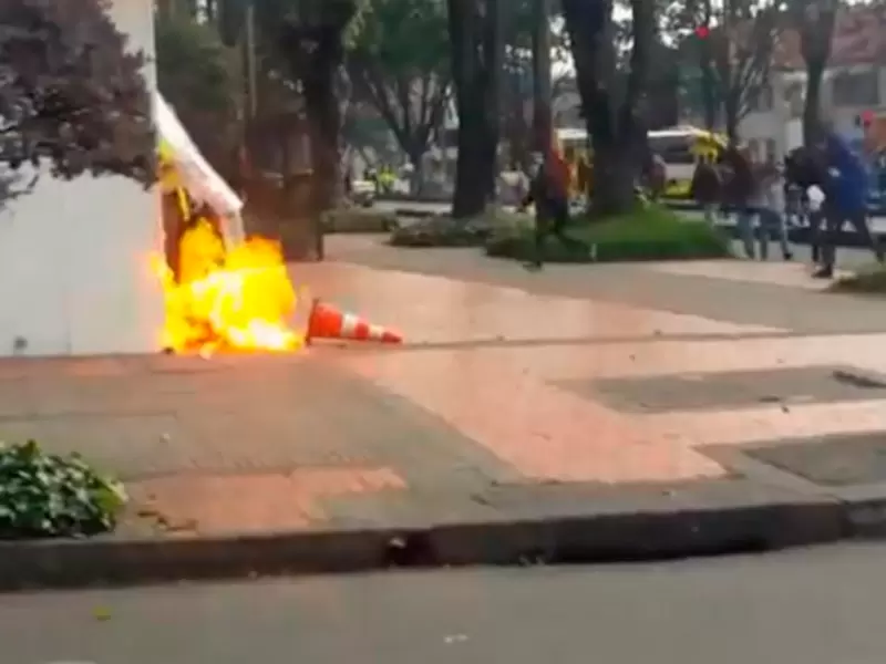 Óscar Ballesteros, patrullero herido durante las protestas en Bogotá