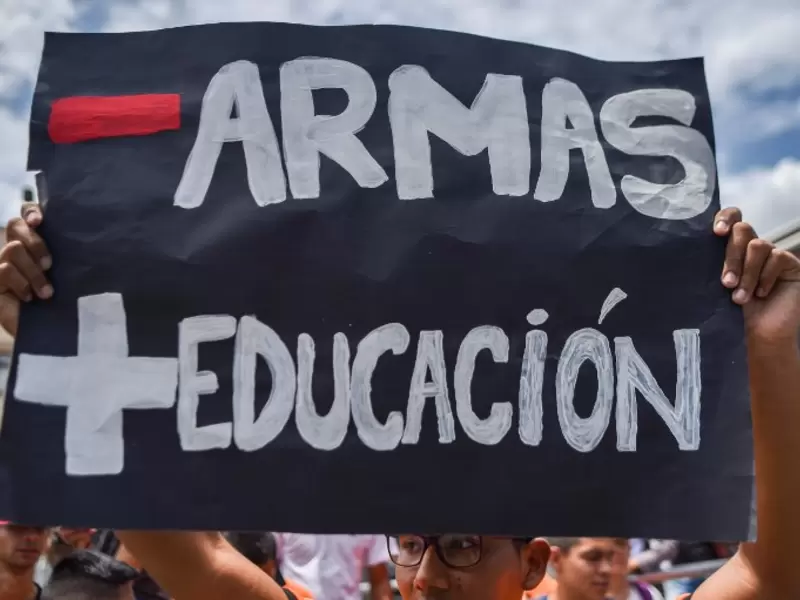 Protesta de estudiantes por la educación superior