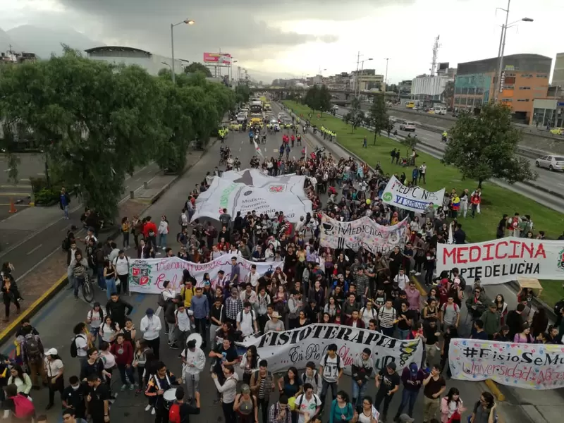 Marcha de estudiantes en Bogotá