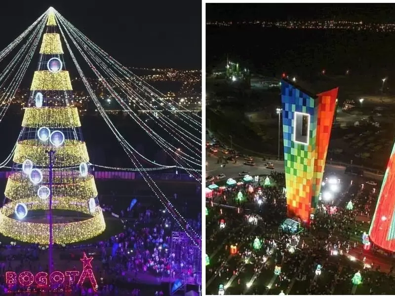Árboles de Navidad en Bogotá y Barranquilla, en 2018