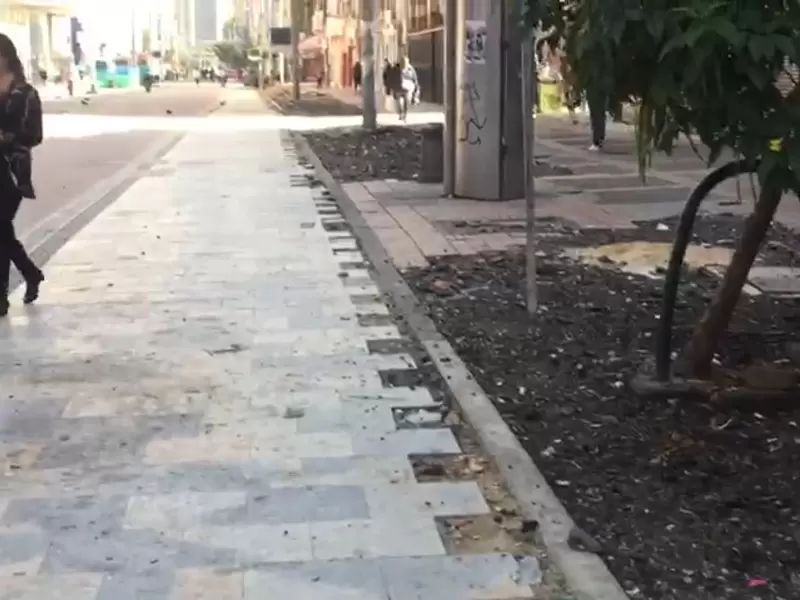 Obras de peatonalización de la Carrera Séptima, en Bogotá.