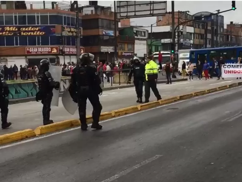 Protestas de comerciantes en el sur de Bogotá